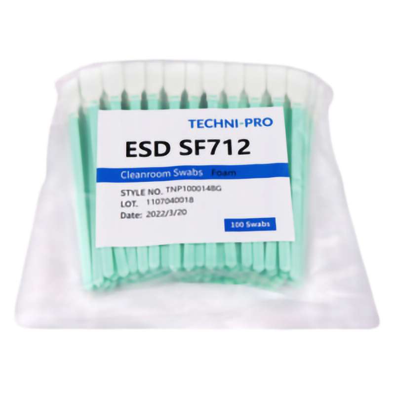 Cleanroom ESD Foam Swab, Static Dissipative Swab Handle, 100/Bg